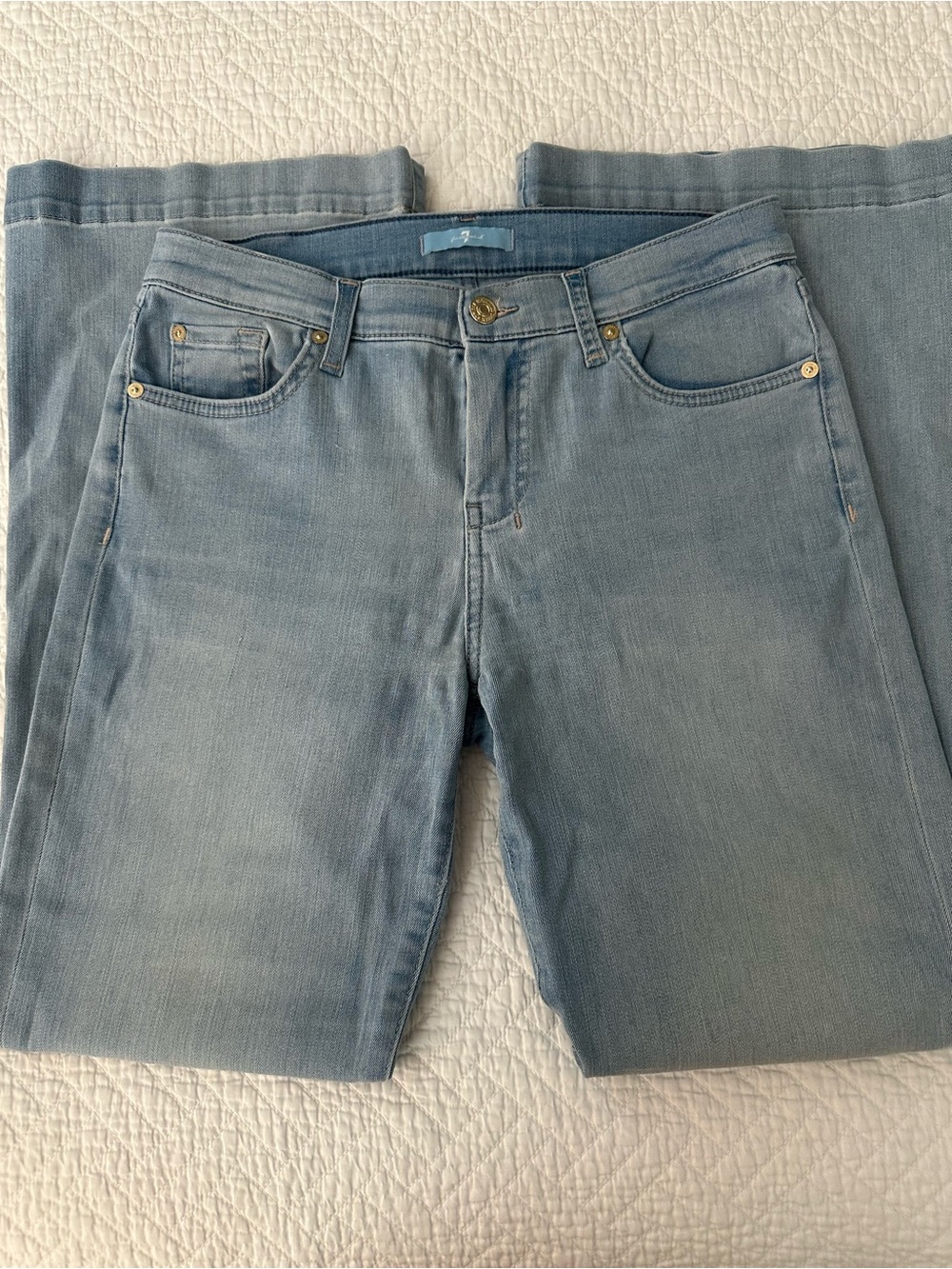 7 For All Mankind Light Wash Women's Flared Jeans Size 29 Classic Casual